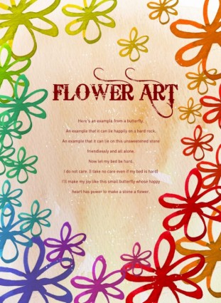 Blumen Kunst Aquarell Muster Hintergrund Psd geschichtet