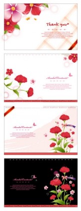 Flower Card Template Vector