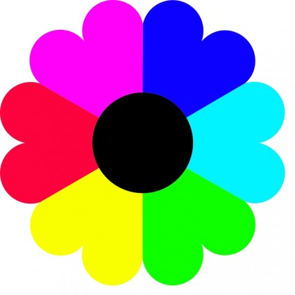 com 资源信息: 图像的简单对称七种颜色的花蕾从网站 abc color.