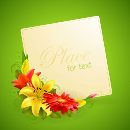 Flower Greeting Cards Vector