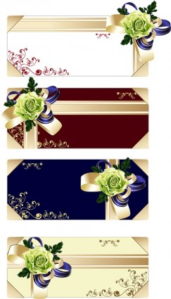Hoa ribbon quà thẻ vector