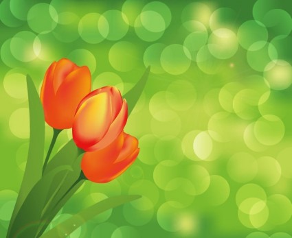 Blume mit grünem Hintergrund Vektorgrafiken