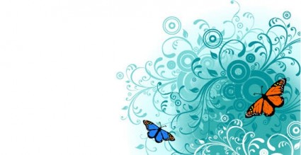 Flowers And Butterfly Vector