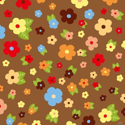 Flowers And Foliage Background Cartoon Vector