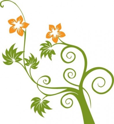 Hoa và swirls vector đồ họa