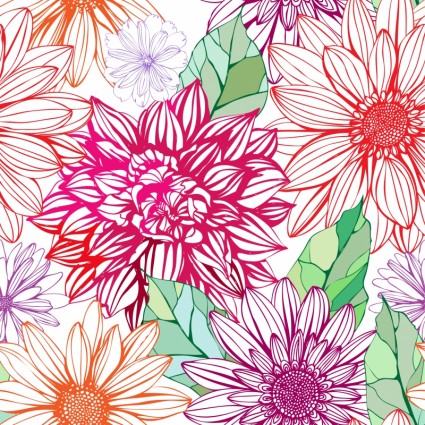 Blumen Hintergrund Muster Linie Vektorgrafiken