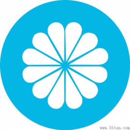 ikon vektor latar belakang biru bunga