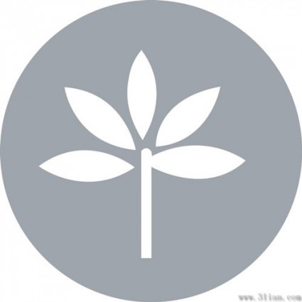 Flowers Icon Gray Background Vector
