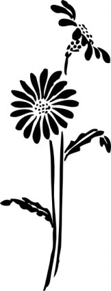 Blumen-Kontur-ClipArt-Grafik