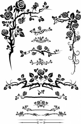 Flowers Silhouette Lace Vector