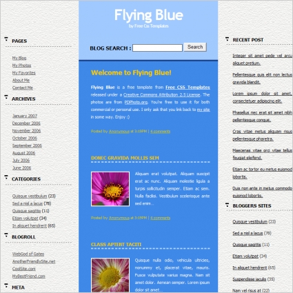 latający niebieski