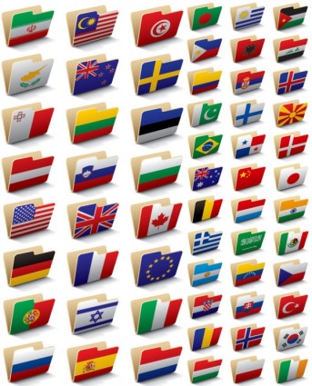 Folder Icon National Flag Vector