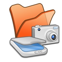 資料夾橙色掃描器和觀景窗