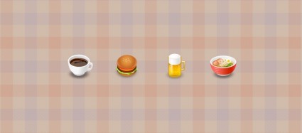 ícones de comida e bebida