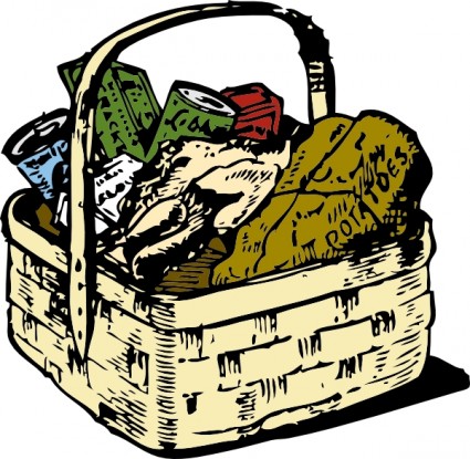 clipart de cesta de alimentos