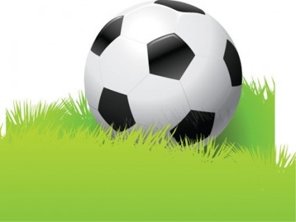 Fußball in der Gras-Vektor-Grafik