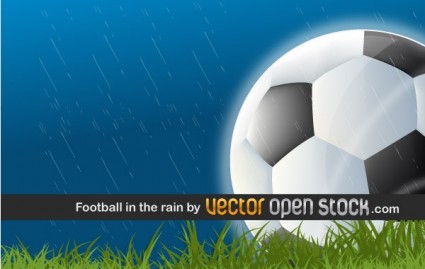 足球在雨中
