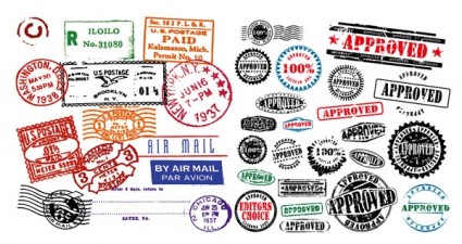 外国切手の消印ベクトル