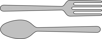 叉子和勺子銀器剪貼畫