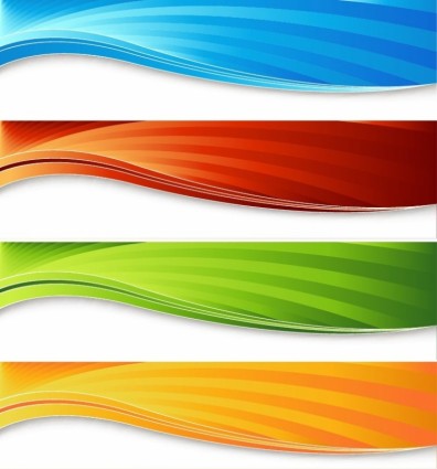 empat warna-warni banner vektor grafis