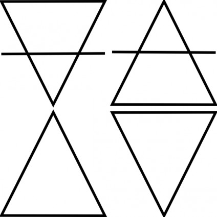 empat segitiga geometris simbol clip art