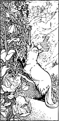 Fox y uvas clip art