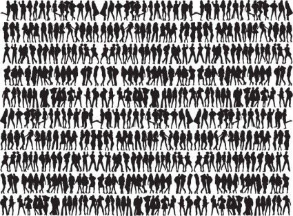 gratuit grande collection de gens silhouettes illustration vectorielle