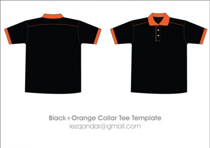 免費黑色 amp 橙色項圈 t 恤衫範本