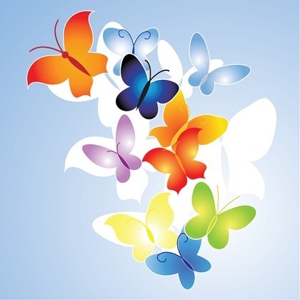 無料カラフルな蝶のベクトル図