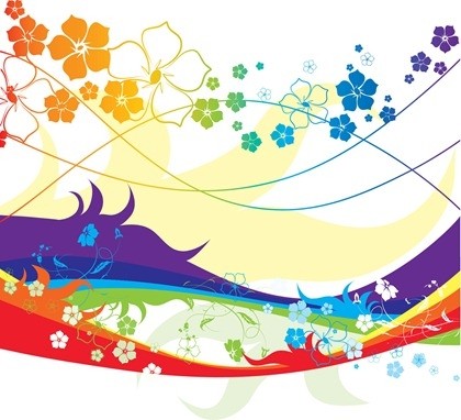 illustration vectorielle gratuite fleur coloré