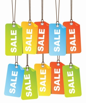 Free Colourful Sale Tags Vector Illustration