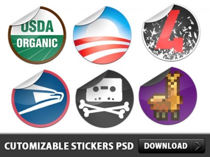 Free Cutomizable Sticker Psd