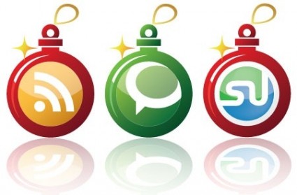 Kostenlose social-networking-Vektor-Icons vorgezogenes Weihnachtsgeschenk