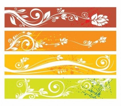 Kostenlose floral Website Banner-Vektorgrafik
