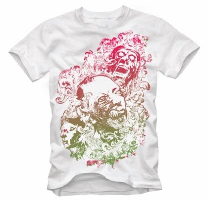 design camicia gratis zombie floreale incubo libero t