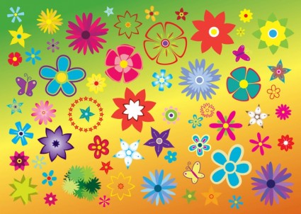 bunga-bunga gratis vektor clip art