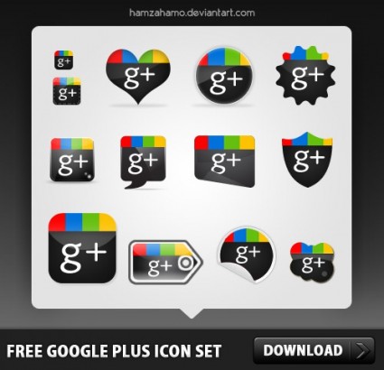Kostenlose Google plus Icon-set