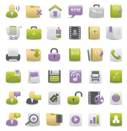 icone vettoriali di disegno libero web grigio verde e viola