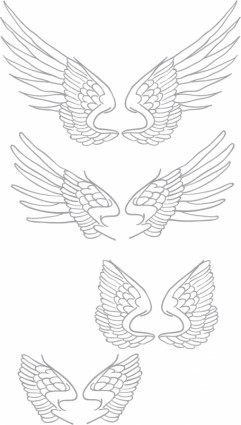 自由手繪製向量的翅膀