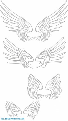自由手繪製向量的翅膀