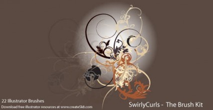 kit spazzola di swirly curls illustrator gratis