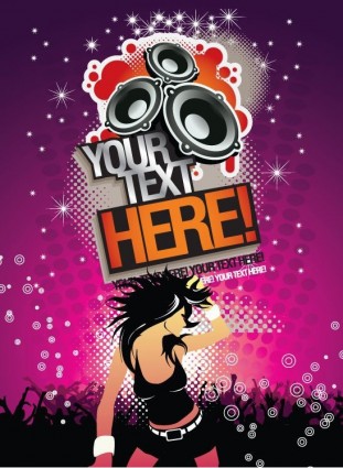 Free Music Background Party Time Poster Vector