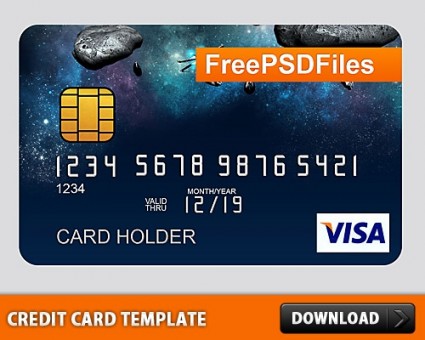 Free psd template kartu kredit