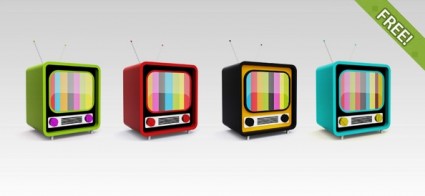 ücretsiz PSD retro tv simgeler