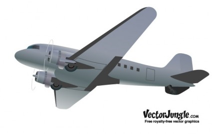 vektor bergaya retro gratis pesawat