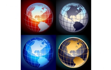 Free Set Of Vector Globes