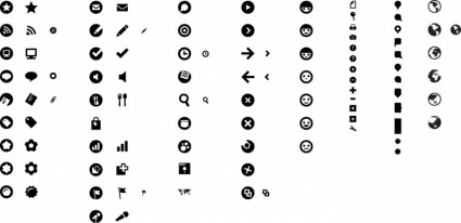 conjunto de ícones de vetor livre estilo simples preto