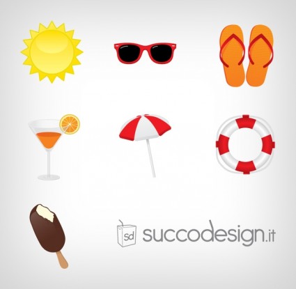 musim panas gratis ikon vector set