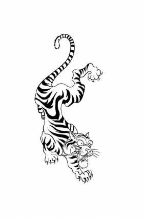 tatuaggio gratis stile vettoriale tigre