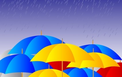 Kostenlose Sonnenschirme im Regen-Vektor